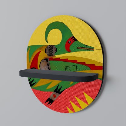 EXPRESSIVE AVANYU Oval Art Shelf In Black Finish