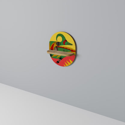 EXPRESSIVE AVANYU Mensola Ovale Decorativa in Effetto Rovere