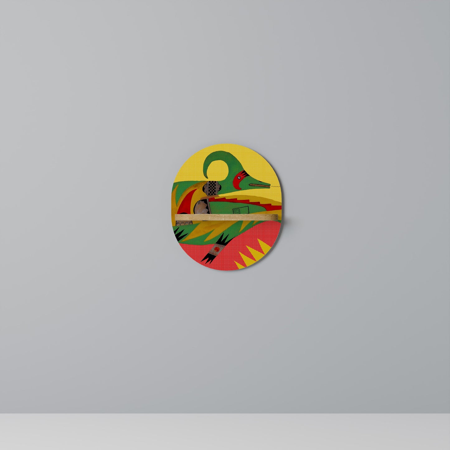 EXPRESSIVE AVANYU Mensola Ovale Decorativa in Effetto Rovere