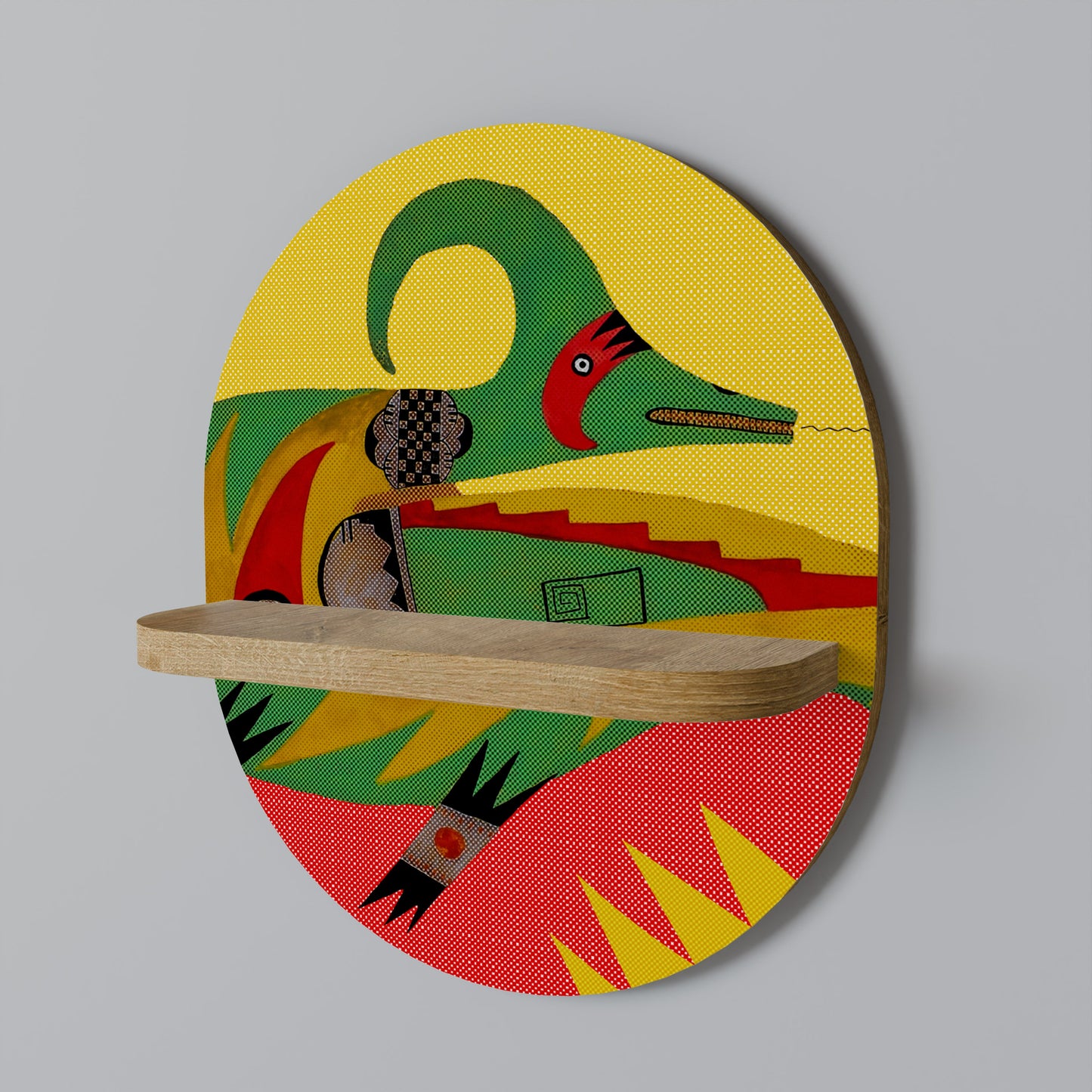 EXPRESSIVE AVANYU Mensola Ovale Decorativa in Effetto Rovere