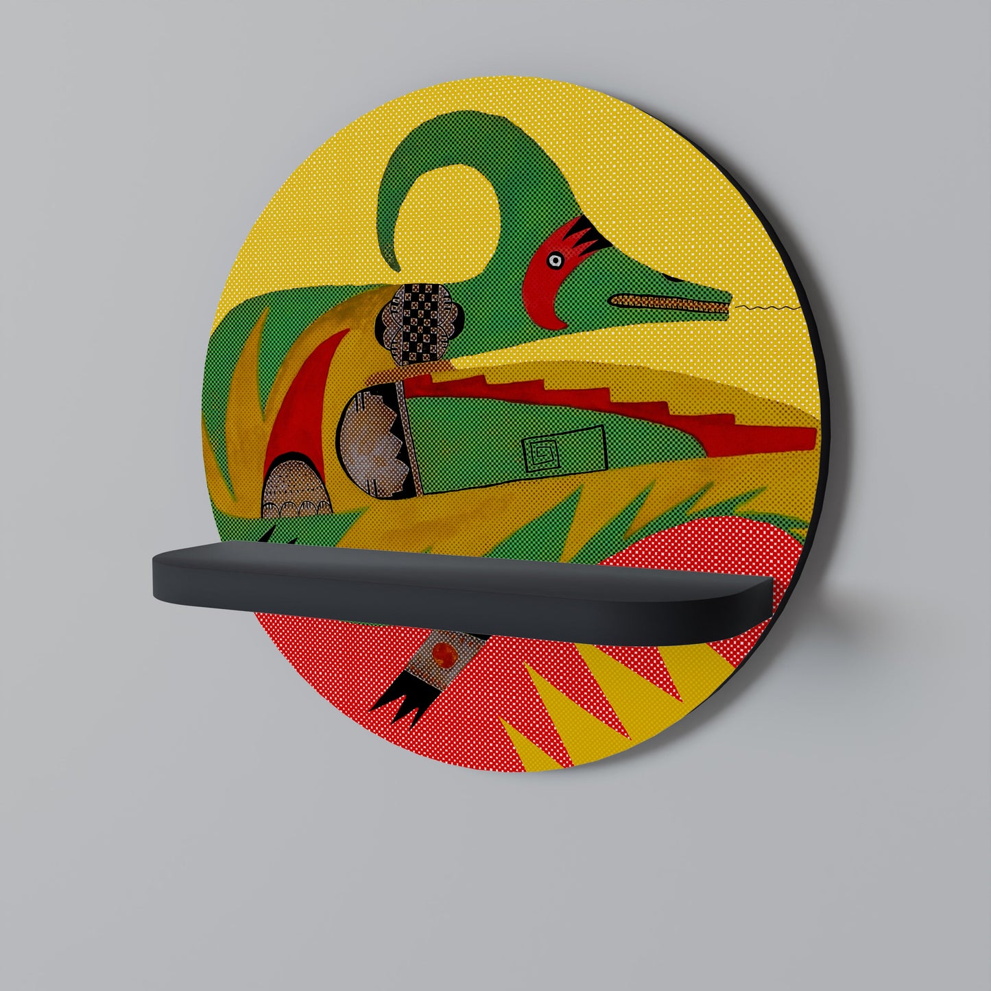 EXPRESSIVE AVANYU Mensola Rotonda Decorativa con Finitura Nera