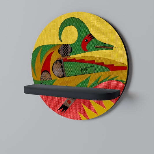 EXPRESSIVE AVANYU Mensola Rotonda Decorativa con Finitura Nera