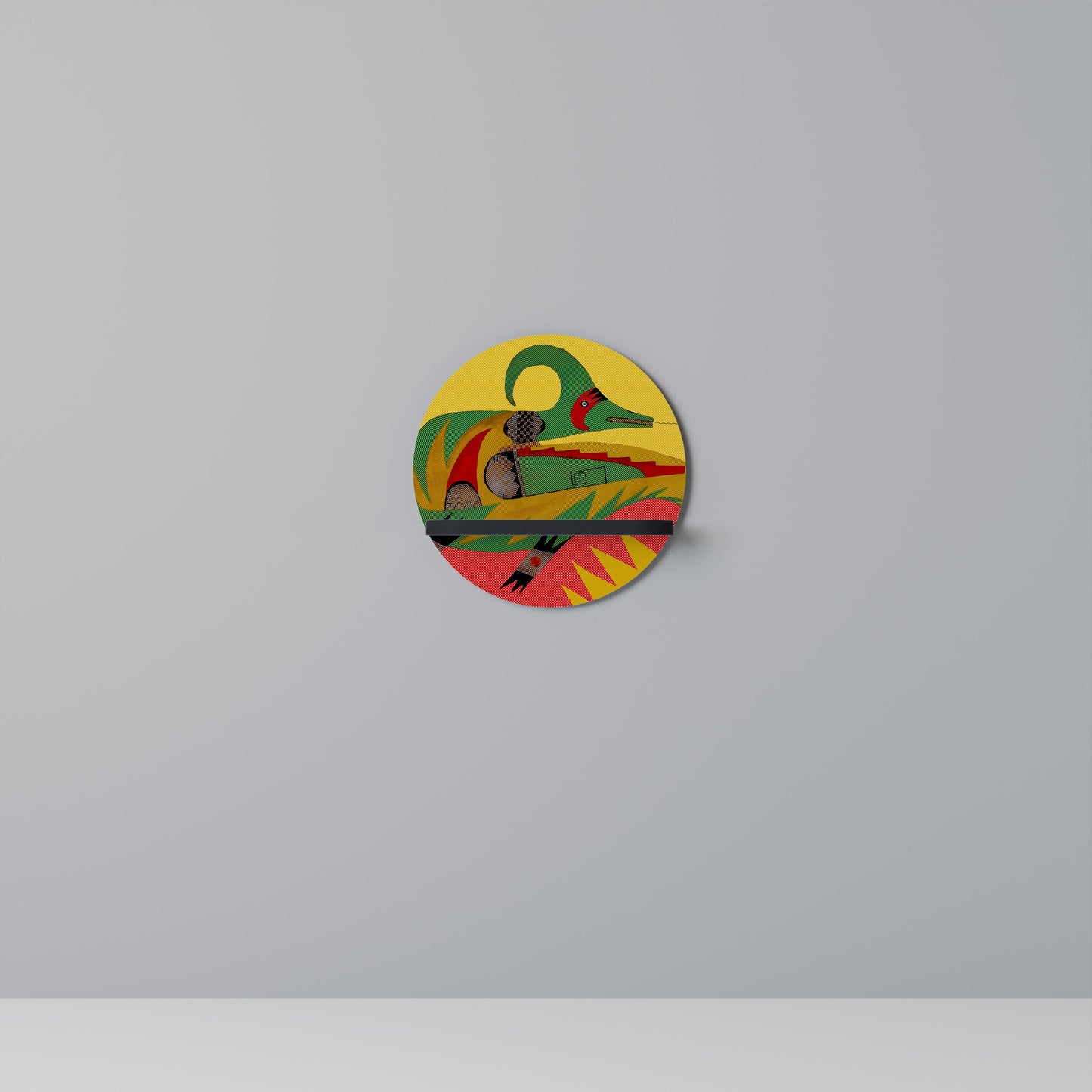 EXPRESSIVE AVANYU Mensola Rotonda Decorativa con Finitura Nera