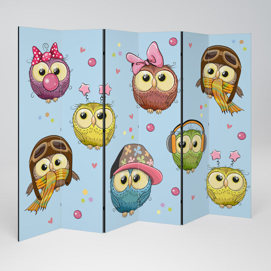 OWLY SQUAD Divisorio decorativo per ambienti a 6 pannelli