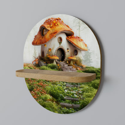 MYSTIC TOADSTOOL Mensola Ovale Decorativa in Effetto Rovere