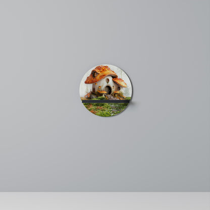 MYSTIC TOADSTOOL Mensola Rotonda Decorativa con Finitura Nera