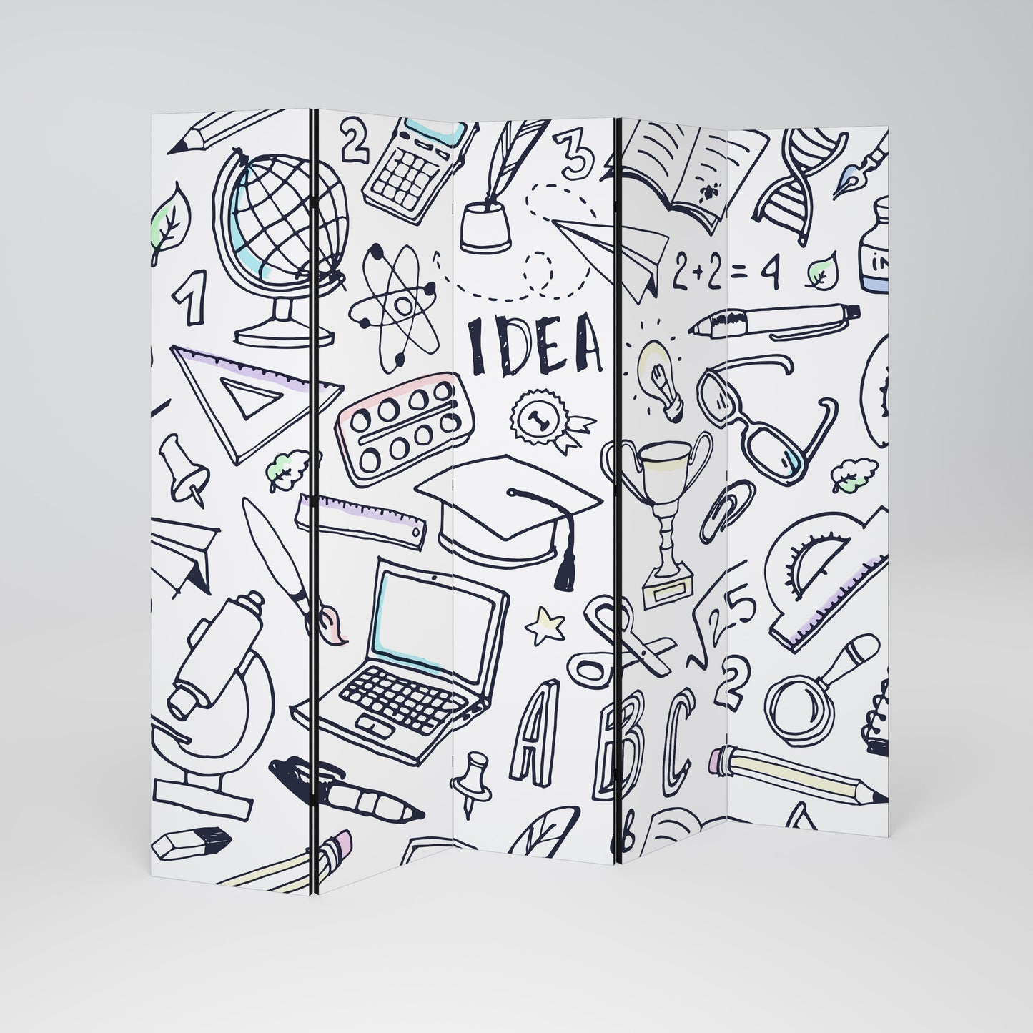 SCHOOL STUFF Decorative 5-Panel Room Divider