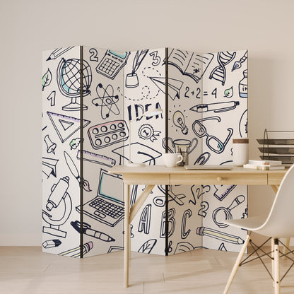 SCHOOL STUFF Decorative 5-Panel Room Divider