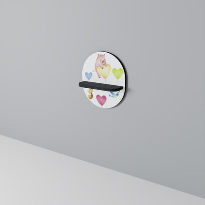 BALLOON FRIENDS Oval Art Shelf In Black Finish