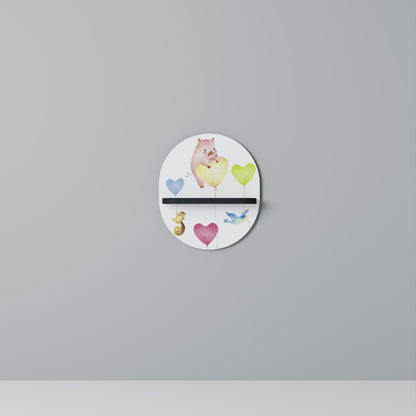 BALLOON FRIENDS Oval Art Shelf In Black Finish