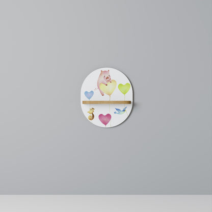 BALLOON FRIENDS Mensola Ovale Decorativa in Effetto Rovere