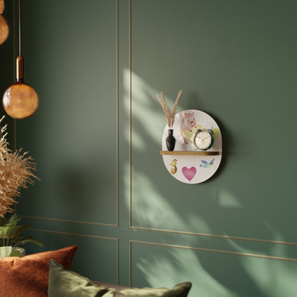 BALLOON FRIENDS Mensola Ovale Decorativa in Effetto Rovere