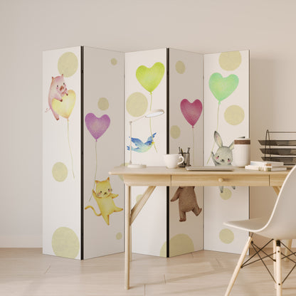 BALLOON FRIENDS Decorative 5-Panel Room Divider