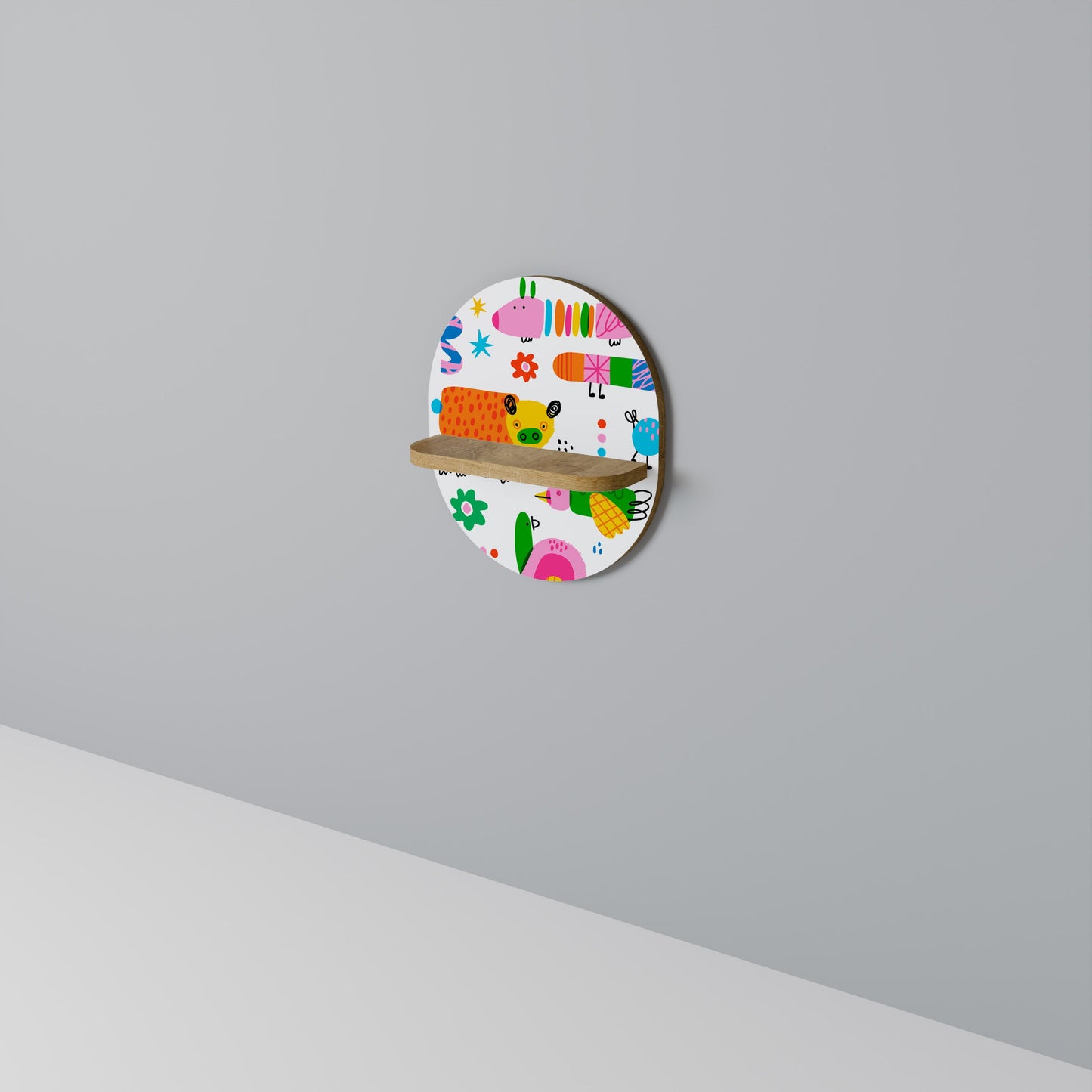 POWER OF IMAGINATION Mensola Ovale Decorativa in Effetto Rovere