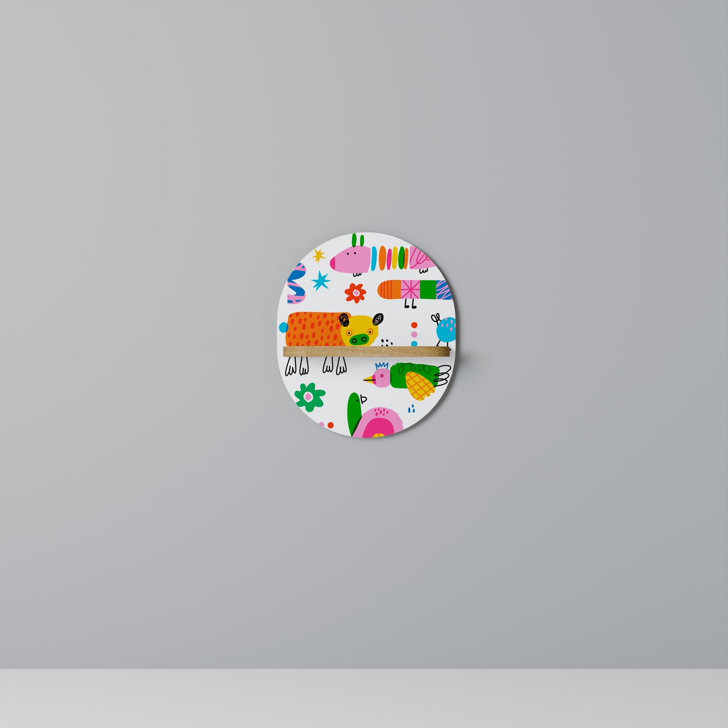 POWER OF IMAGINATION Mensola Ovale Decorativa in Effetto Rovere