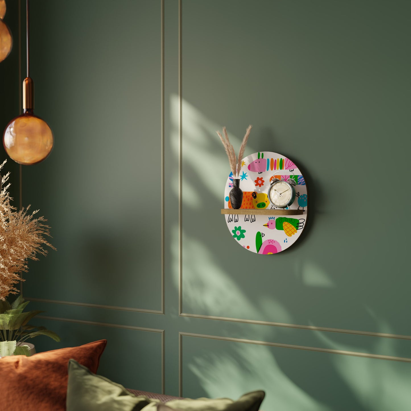 POWER OF IMAGINATION Mensola Ovale Decorativa in Effetto Rovere