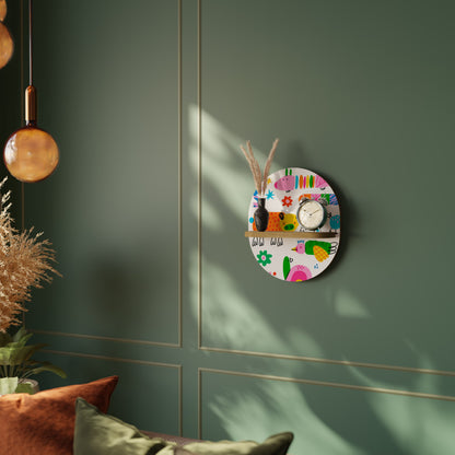 POWER OF IMAGINATION Mensola Ovale Decorativa in Effetto Rovere