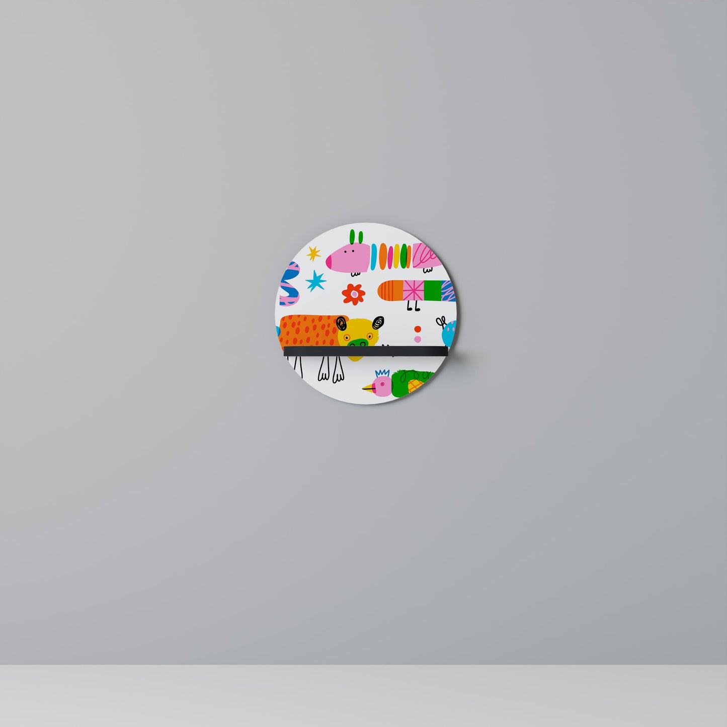 POWER OF IMAGINATION Mensola Rotonda Decorativa con Finitura Nera