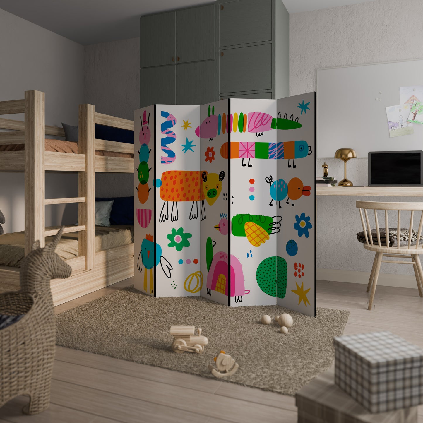 POWER OF IMAGINATION Decorative 5-Panel Room Divider