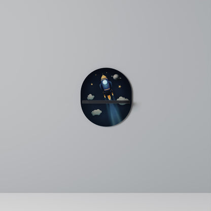 STELLAR SWING Oval Art Shelf In Black Finish