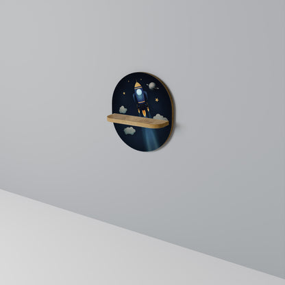 STELLAR SWING Oval Art Shelf In Oak Effect