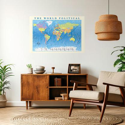 GLOBAL POLITICAL TAPESTRY [EN] Peel and Stick Horizontal Poster