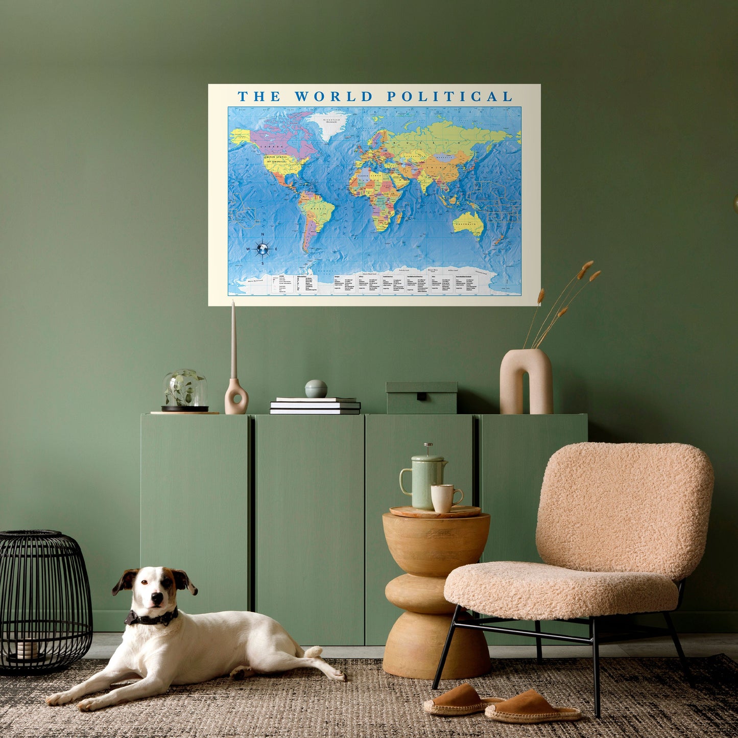 GLOBAL POLITICAL TAPESTRY [EN] Peel and Stick Horizontal Poster