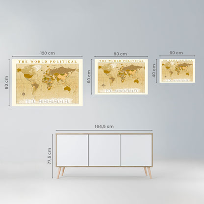 WORLDLY WATERSHED MAP Peel and Stick Horizontal Poster