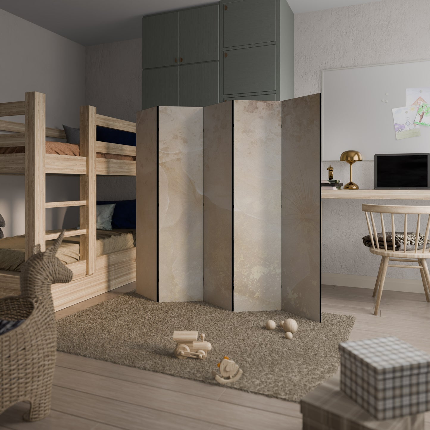 WHISPERING PETALS Decorative 5-Panel Room Divider