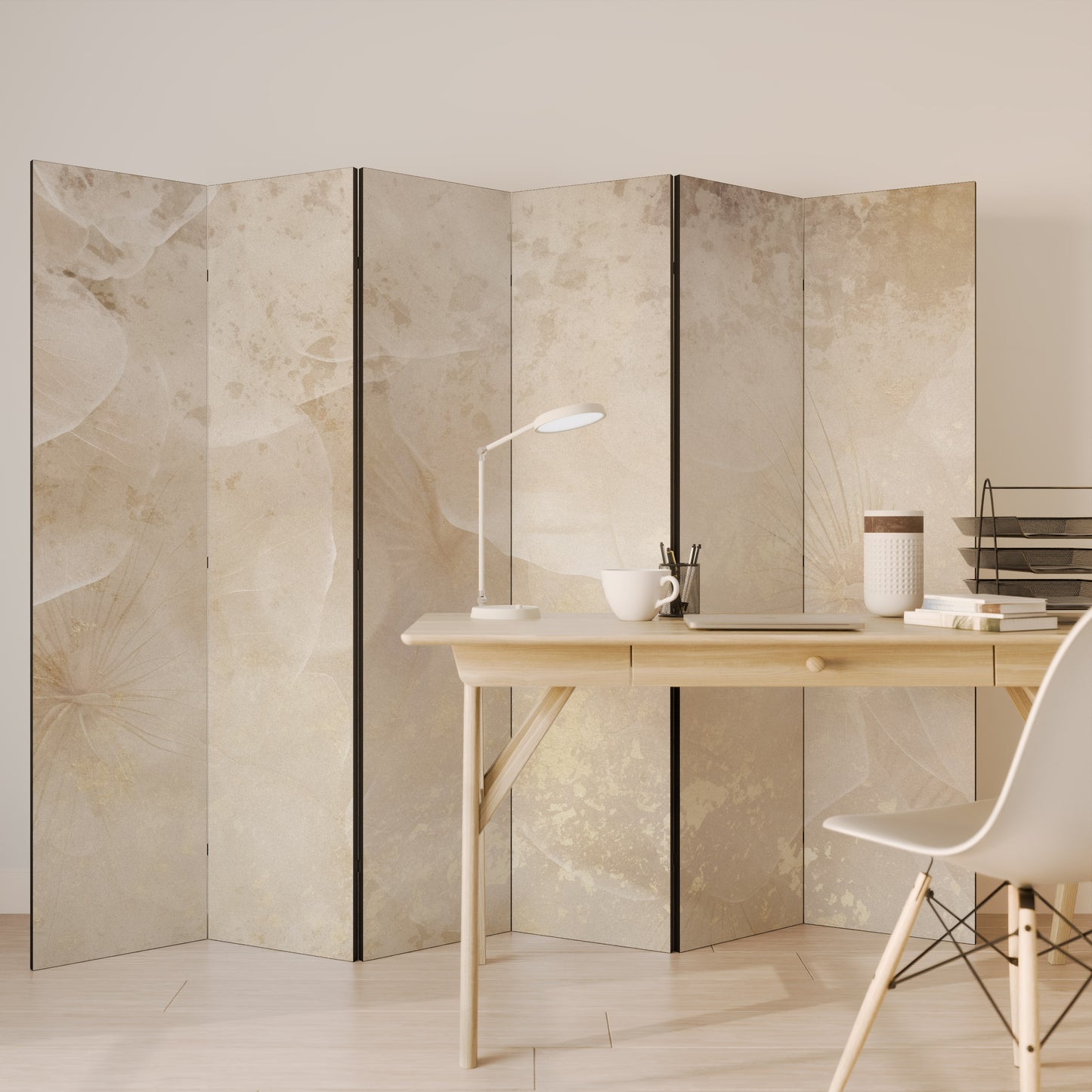 WHISPERING PETALS Decorative 6-Panel Room Divider