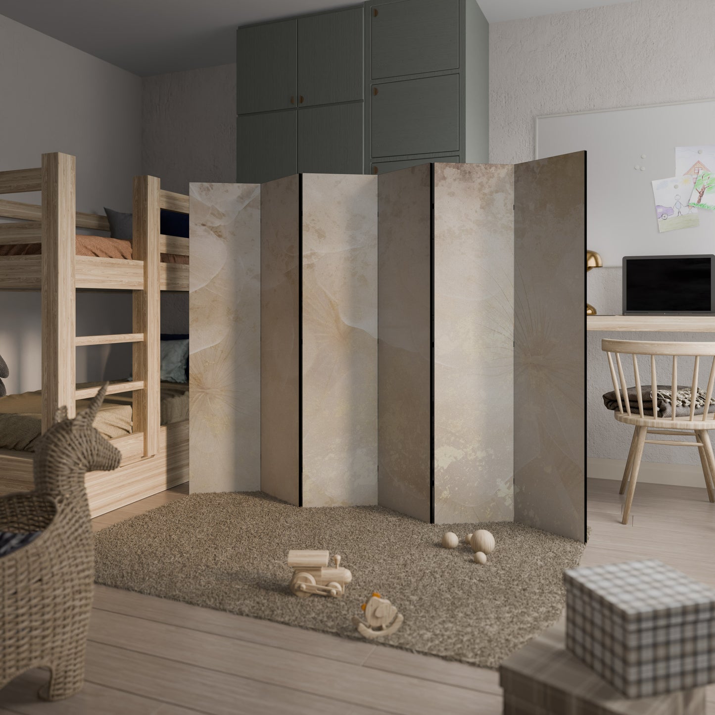 WHISPERING PETALS Decorative 6-Panel Room Divider