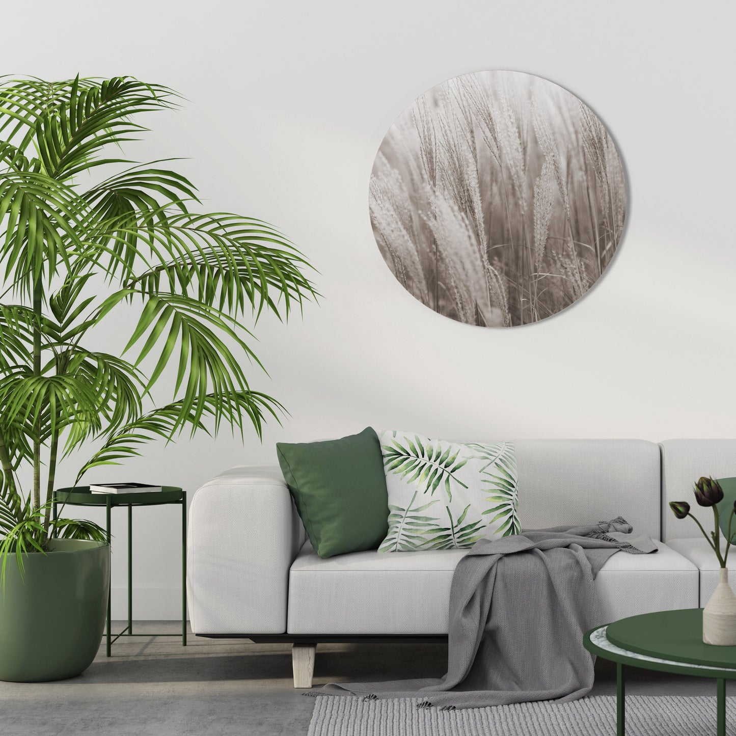 WHISPERS OF GRASS Round Wall Art