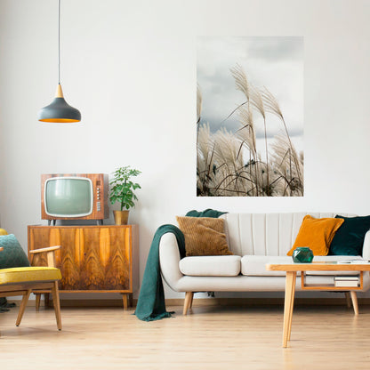 Poster verticale staccabile e attaccabile "NUVOLE SOPRA L'ERBA"