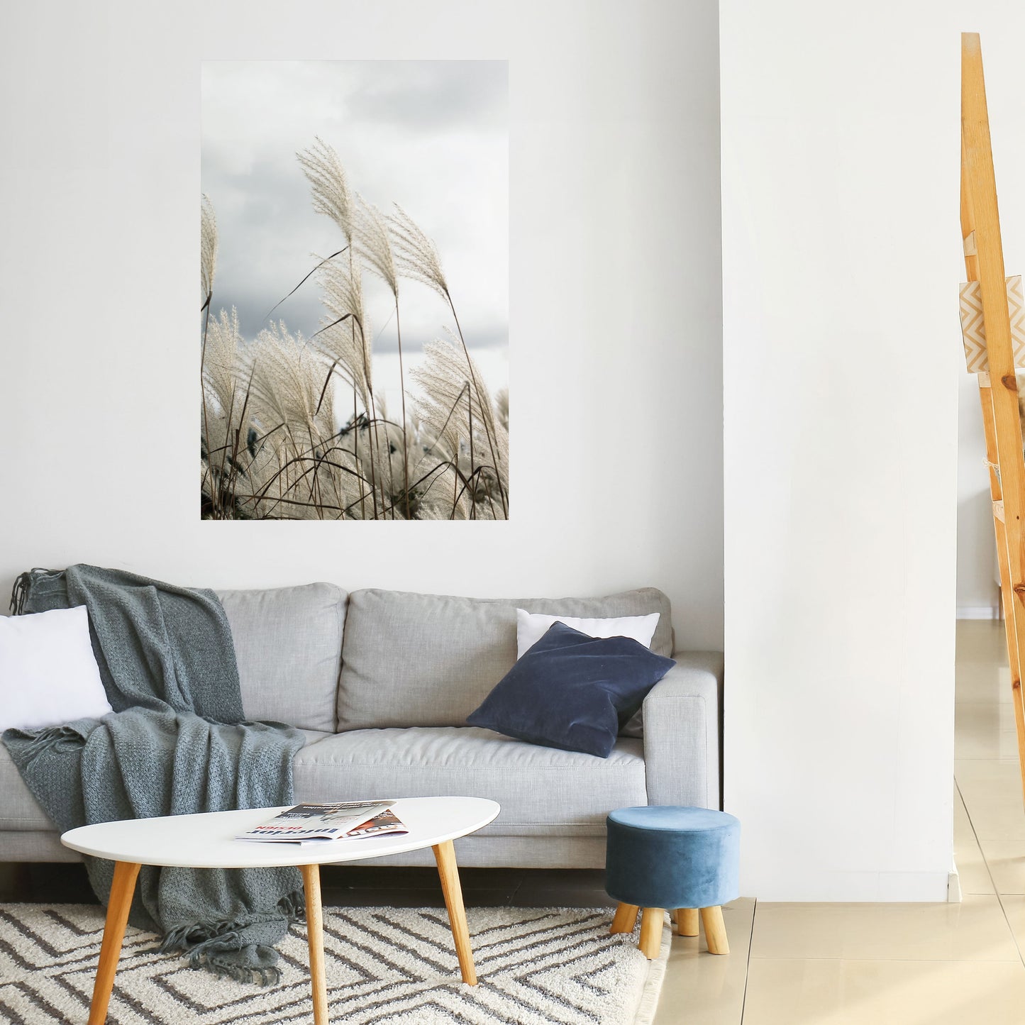 Poster verticale staccabile e attaccabile "NUVOLE SOPRA L'ERBA"