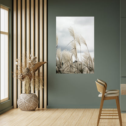 Poster verticale staccabile e attaccabile "NUVOLE SOPRA L'ERBA"