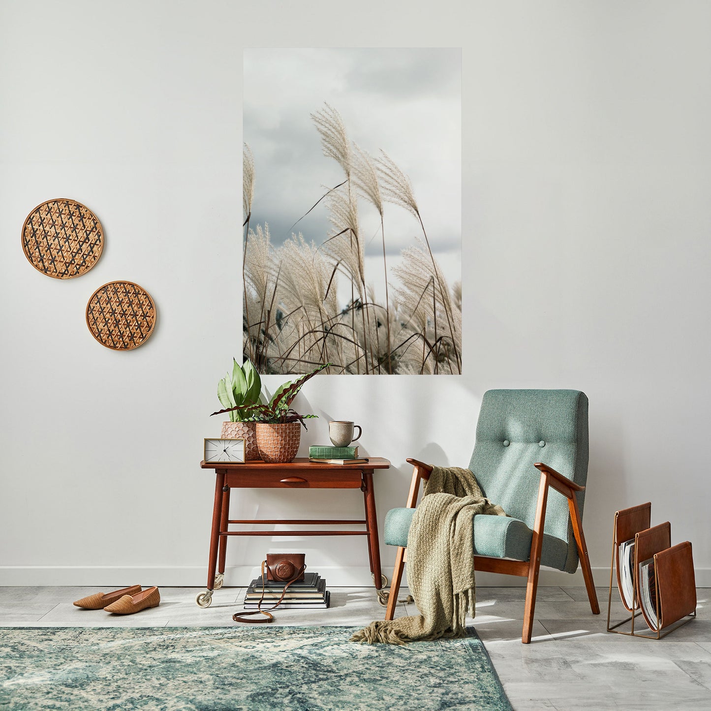 Poster verticale staccabile e attaccabile "NUVOLE SOPRA L'ERBA"