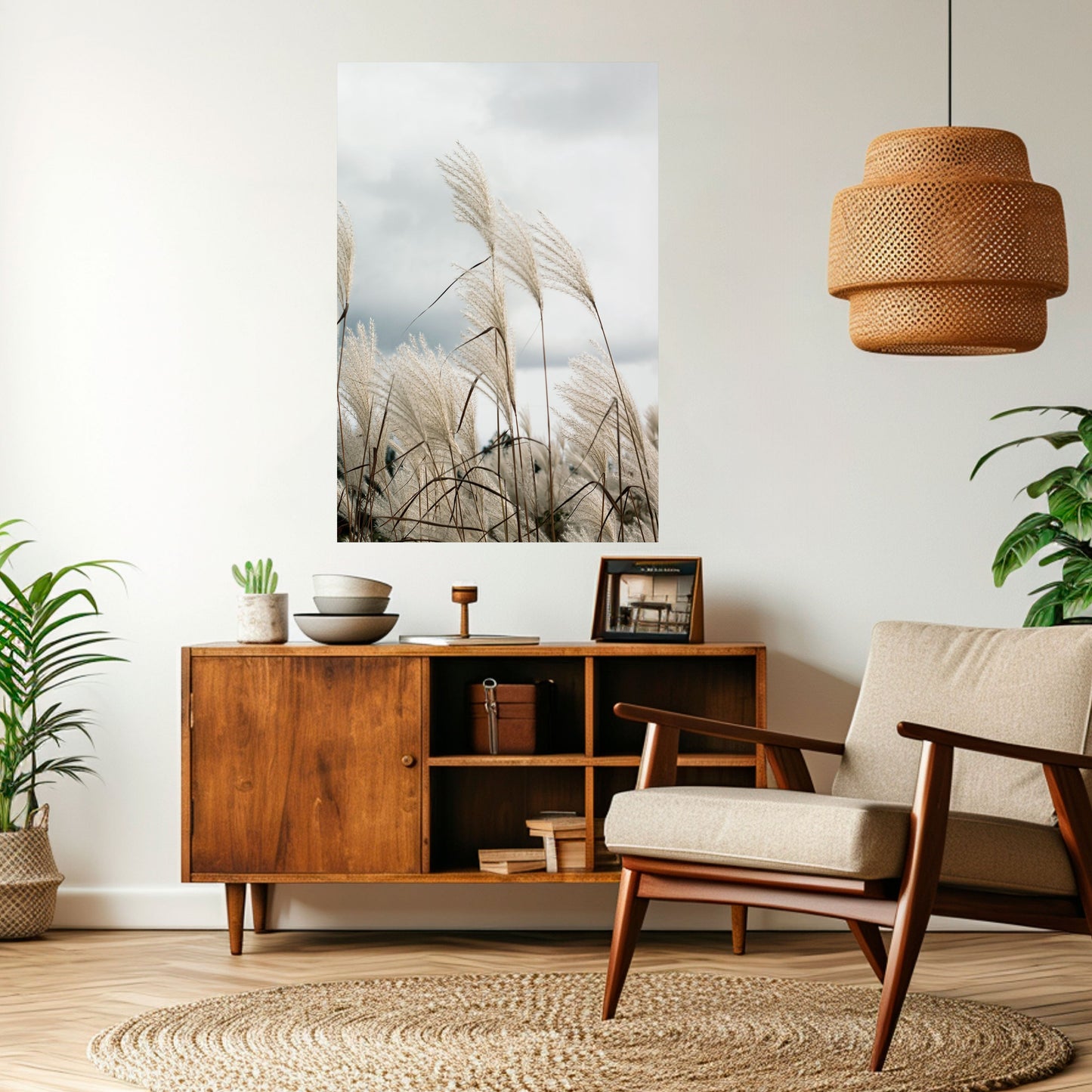 Poster verticale staccabile e attaccabile "NUVOLE SOPRA L'ERBA"