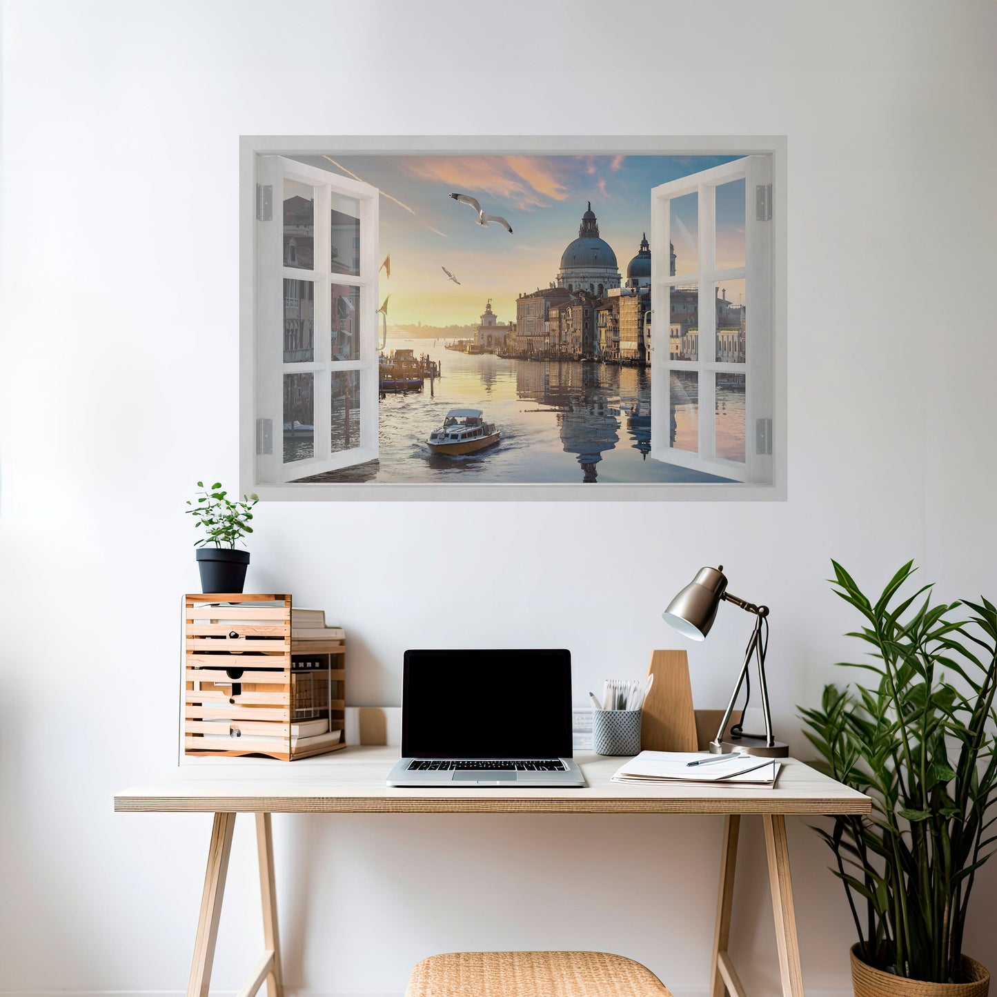 WINDOW TO VENICE Peel and Stick Horizontal Poster