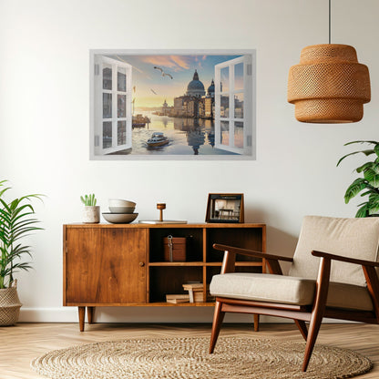 WINDOW TO VENICE Peel and Stick Horizontal Poster