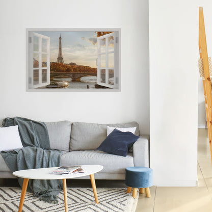 EIFFEL WINDOW WHISPERS Peel and Stick Horizontal Poster
