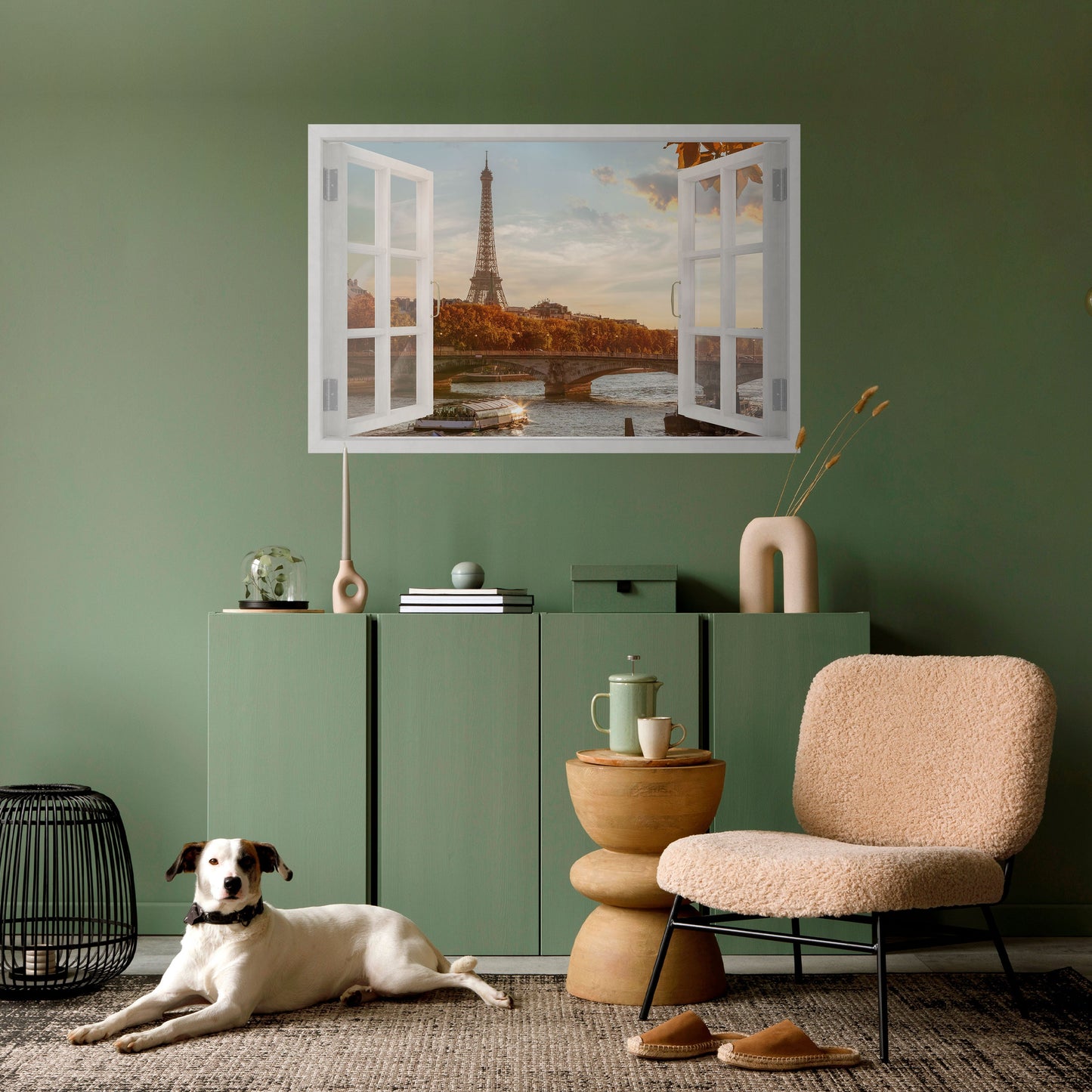 EIFFEL WINDOW WHISPERS Peel and Stick Horizontal Poster