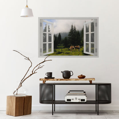 FINESTRE PER VAGARE Poster orizzontale staccabile e attaccabile