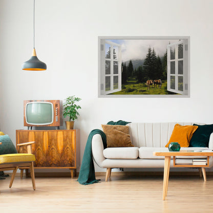 FINESTRE PER VAGARE Poster orizzontale staccabile e attaccabile