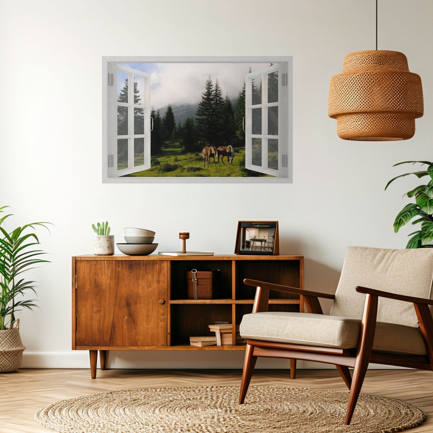 FINESTRE PER VAGARE Poster orizzontale staccabile e attaccabile