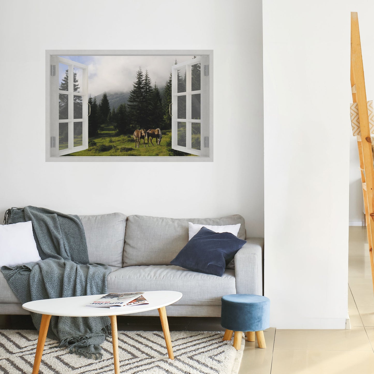 FINESTRE PER VAGARE Poster orizzontale staccabile e attaccabile