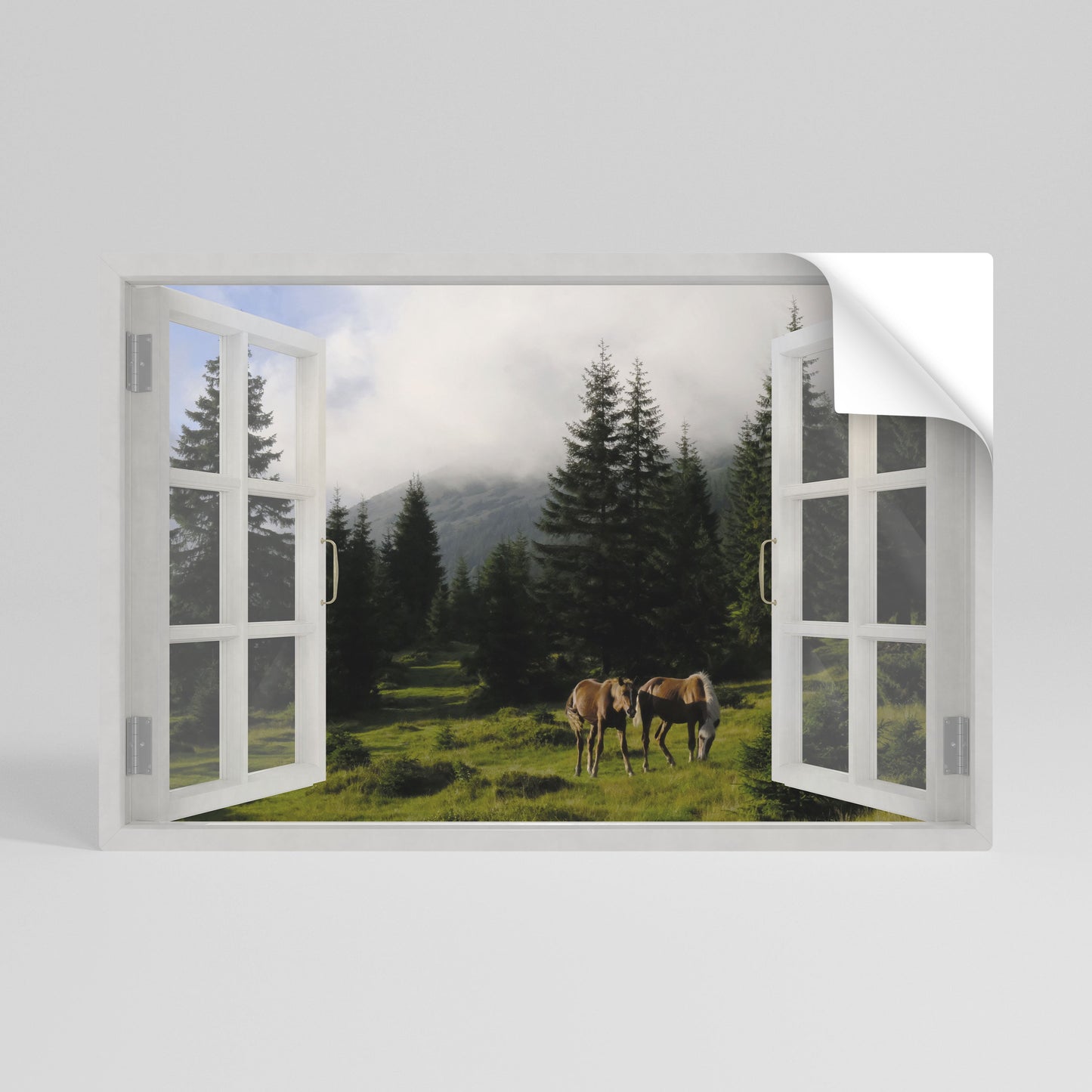 FINESTRE PER VAGARE Poster orizzontale staccabile e attaccabile