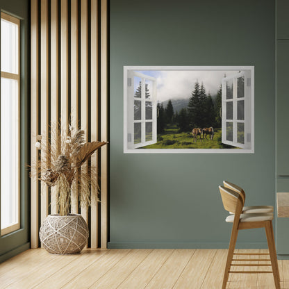 FINESTRE PER VAGARE Poster orizzontale staccabile e attaccabile