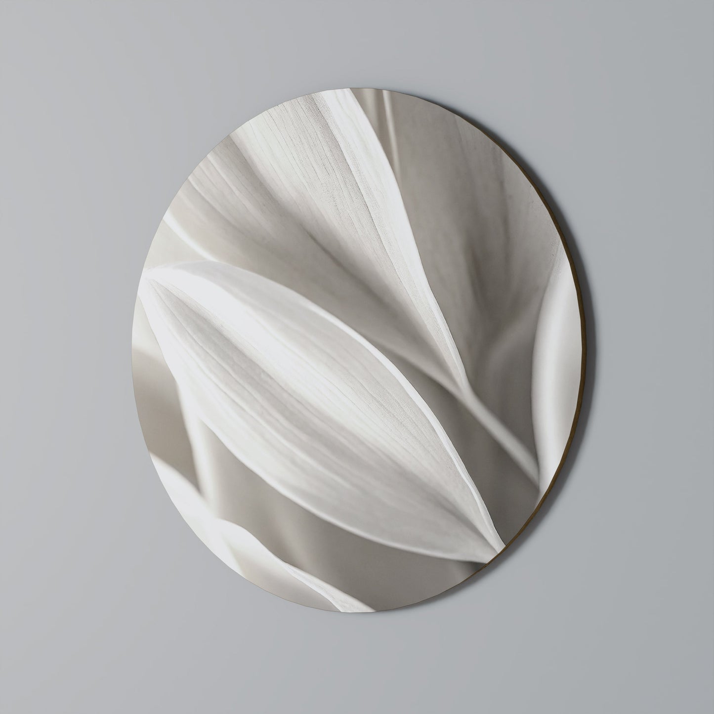 WHISPERS OF WHITE Round Wall Art