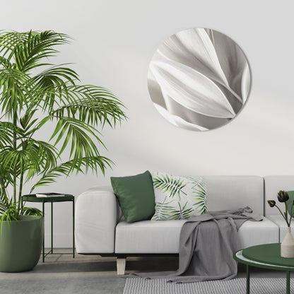 WHISPERS OF WHITE Round Wall Art