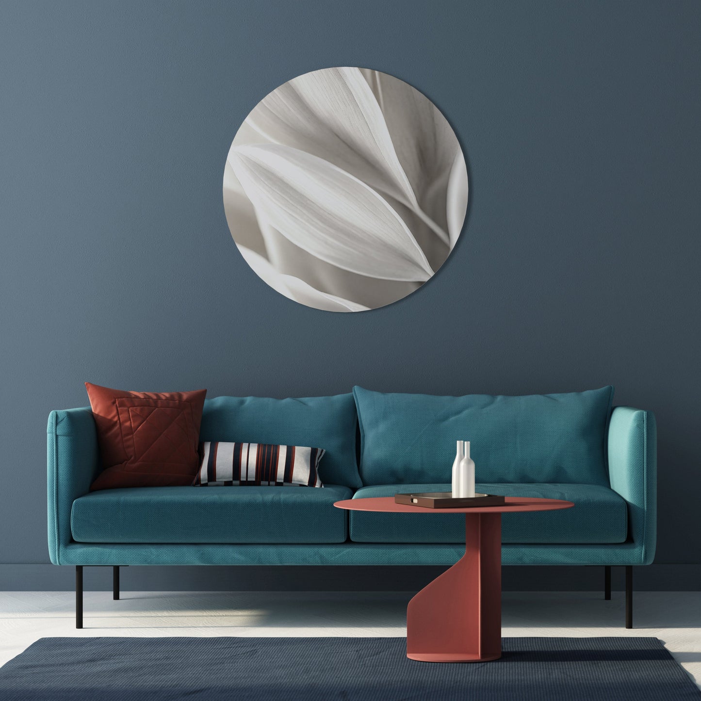WHISPERS OF WHITE Round Wall Art